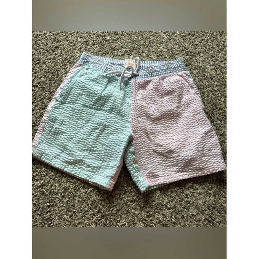 J. Crew Mint Green and Light Pink Seersucker Shorts